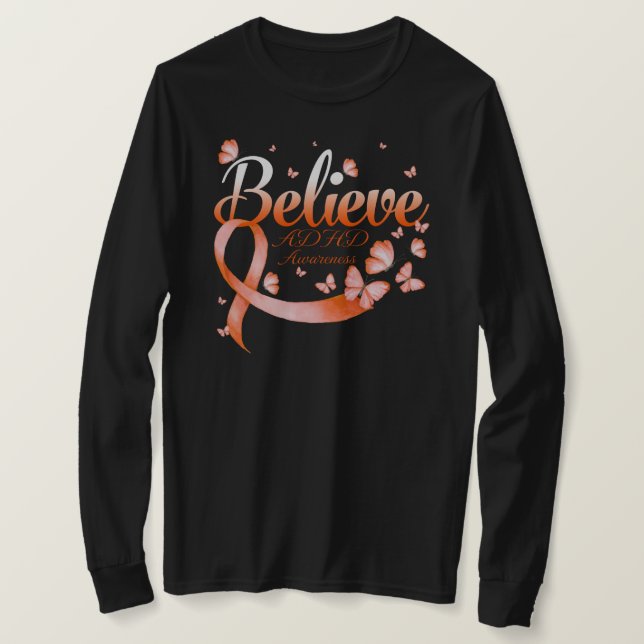 Camiseta Acredite na borboleta ADHD (Frente do Design)