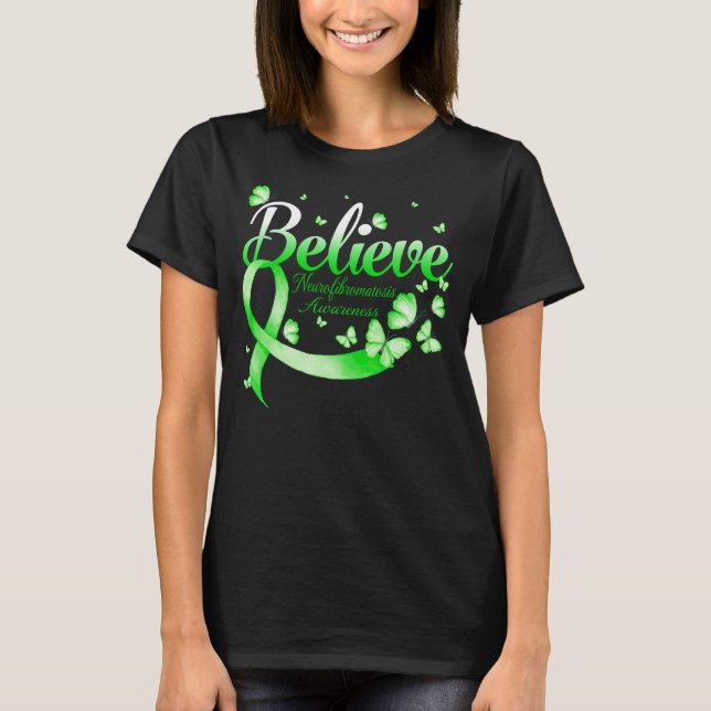 Camiseta Acredite na borboleta da NEUROFIBROMATOSE (Frente)
