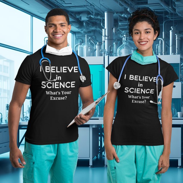 Camiseta Acredite na ciência O que é seu desculpado por vac (Believe in Science What's Your Excuse Vaccinated T-Shirt)