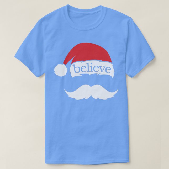 Camiseta Acredite na família do Boné Santa Hat (Frente do Design)