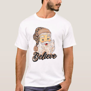 Camiseta Acredite na fantasia, Papai Noel com Leopard Chris