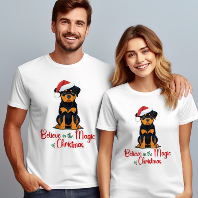 Camiseta Acredite na magia do Cachorro de Natal (Criador carregado)
