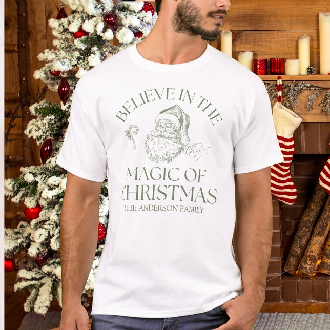 Camiseta Acredite Na Magia Do Natal Verde (Criador carregado)