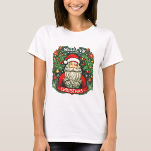 Camiseta Acredite na Mágica do Natal Festivo
