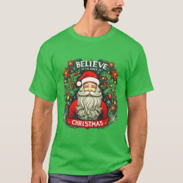 Camiseta Acredite na Mágica do Natal Festivo
