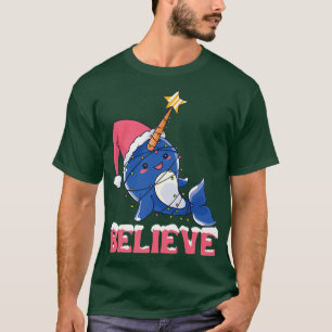 Camiseta Acredite na neve natalícia intensa com luzes de fa