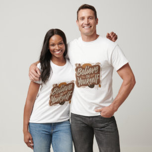 Camiseta acredite na sua tipografia