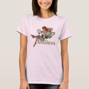 Camiseta Acredite nas fadas - cabeça vermelha