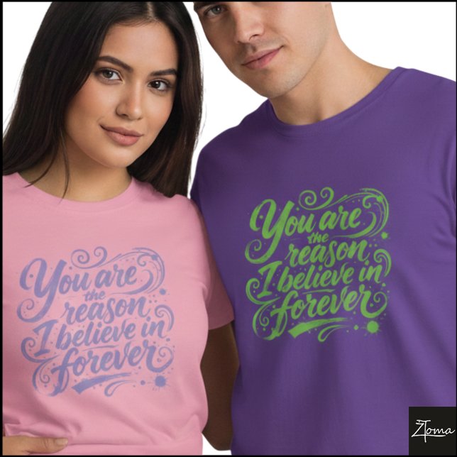 Camiseta Acredite No Brush Script Grunge Eterno (Sample design. Several style are available to choose from, with the option to add a name & color.
)