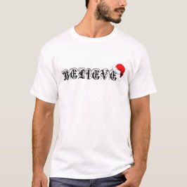 CAMISETA ACREDITE NO CHAPÉU DO PAPAI NOEL NO NATAL VÉSPERA