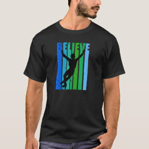 Camiseta Acredite no gelo de patinação masculina Patinador