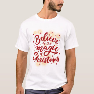 Camiseta Acredite no Mágico da Design do Sparkle de Natal