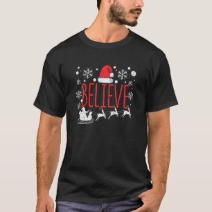 Camiseta Acredite no Natal Papai Noel Hat Christian PJs Xm