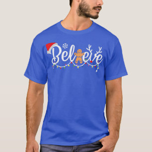 Camiseta Acredite no Papai Noel de Luzes de Natal de Casa d