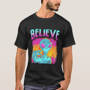 Camiseta Acredite No Produto De Alienígena Engraçado Ufo Ex