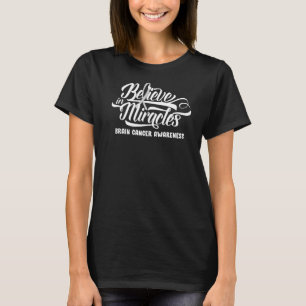 Camiseta Acreditem em milagres Cinza de fita consciência Tu