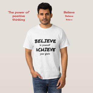 Camiseta Acreditem em realizar esportes motivacionais de te