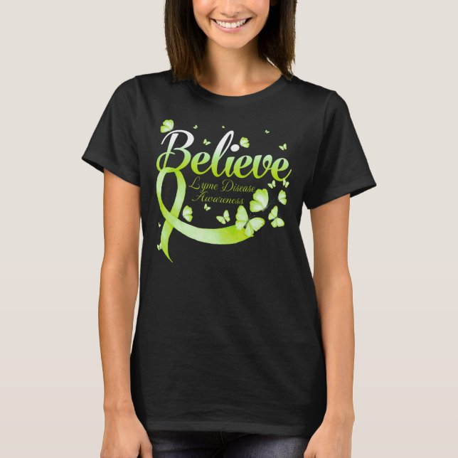 Camiseta Acreditem na borboleta da doença de LYME (Frente)