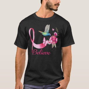 Camiseta Acreditem na consciência do cancer da fita Humming