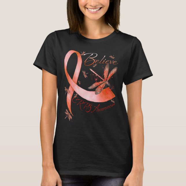 Camiseta Acreditem na Consciência do Crps Dragonfly Laranja (Frente)