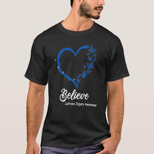 Camiseta Acreditem na consciência do ferimento de LISFRANC, (Frente)