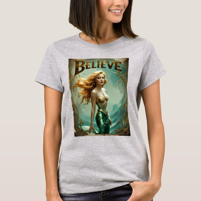 Camiseta Acreditem na Sereia das Mulheres - Presente Mágico (Frente)