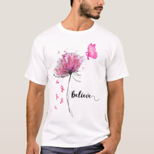 Camiseta Acreditem no Cancer da Mama da Frota da Borboleta
