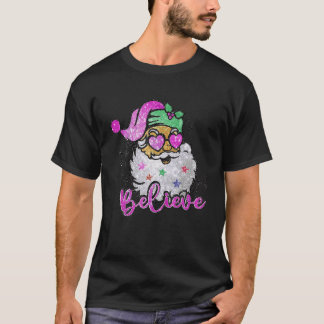 Camiseta Acreditem nos Papais noeis de Natal Mulheres Papai