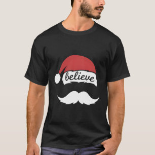 Camiseta Acreditem Papais noeis da família branca de bigode