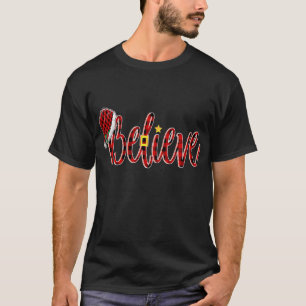 Camiseta Acreditem Papais noeis da Xadrez Vermelha Xmas acr
