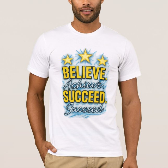 Camiseta Acreditem que consigam um Tee Gráfico Inspiraciona (Frente)