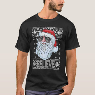 Camiseta Acreditem que Papai Noel domina óculos Fabulosos d