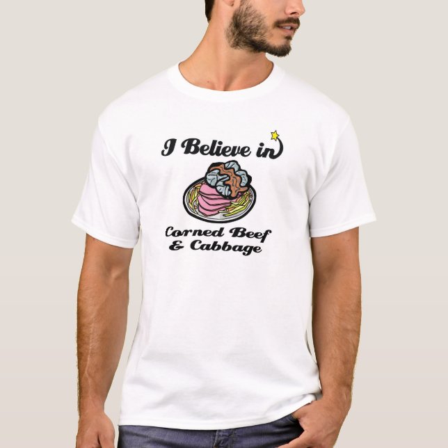 Camiseta acredito em carne de vaca e repolho (Frente)