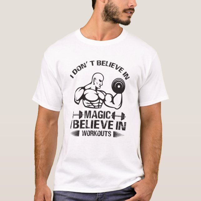 Camiseta acredito em exercícios (Frente)