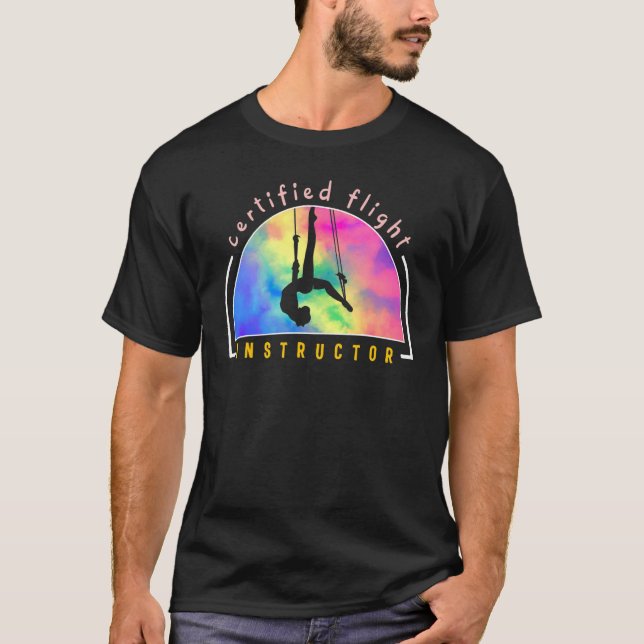 Camiseta Acrobatas Aéreos Circo Instrutor de Voo Certificad (Frente)