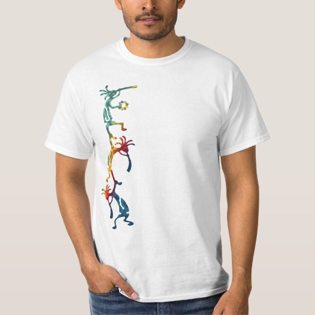 Camiseta Acrobatas do músico de KOKOPELLI + suas ideias (Frente)