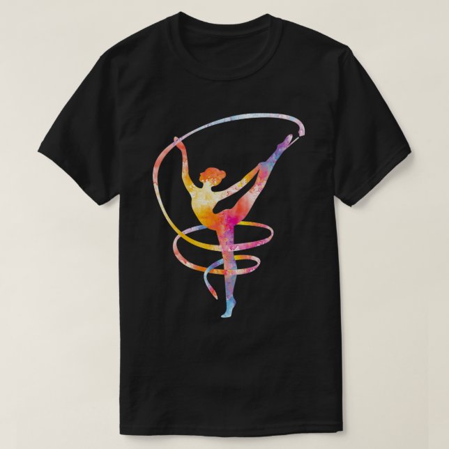 Camiseta Acrobatic Gymnastics Girl watercolor gymnastics n  (Frente do Design)