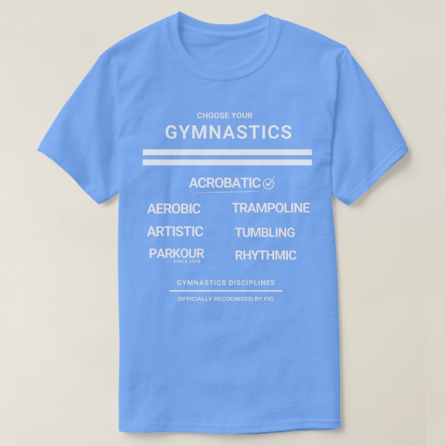 Camiseta ACROBÁTICO Escolha sua ginástica (Frente do Design)