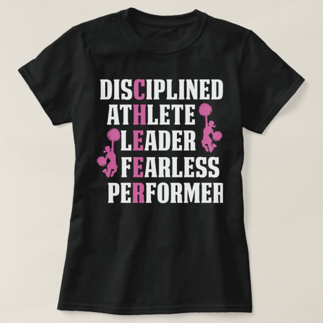 CAMISETA ACROBATICS DISCIPLINED ATHLETE LEADER FEARLESS PER (Frente do Design)