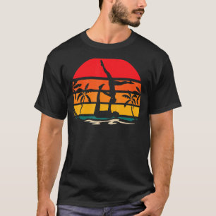 Camiseta Acroioga Aérea Retro Sunset Vintage Acro Yoga