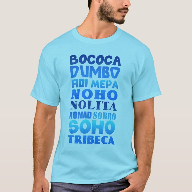 Camiseta Acrônimos de Nova Iorque (Frente)