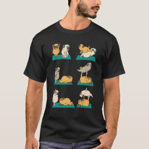 Camiseta Acroyoga com cachorro pug