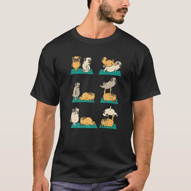 Camiseta Acroyoga com Pet Pug (Frente)
