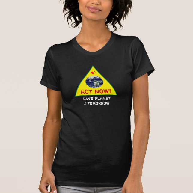 Camiseta ACT AGORA E SALVAR O Planeta Rebelião Climática (Frente)