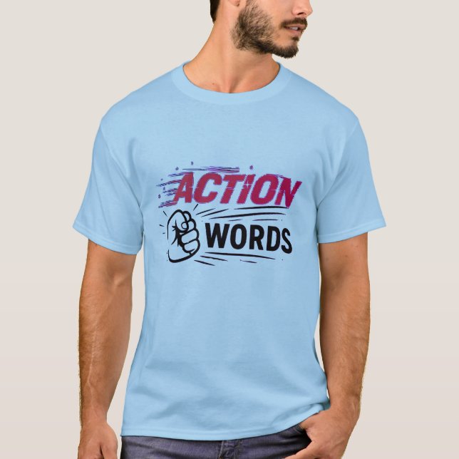 Camiseta Action Over Words Motivational Fist Graphic (Frente)