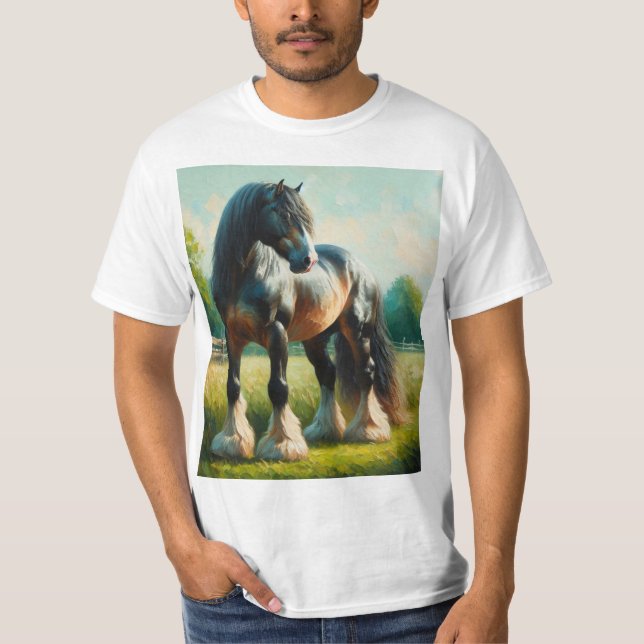 Camiseta Acuarela caballo percherón (Frente)