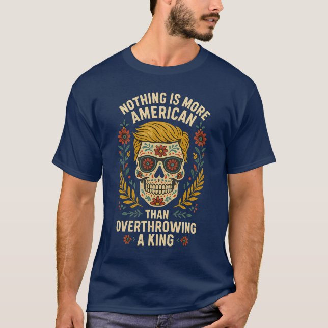 Camiseta Açúcar Americana do crânio Derrubar o Design (Frente)