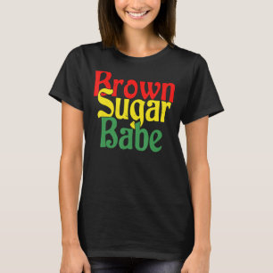 Camiseta Açúcar Castanho Babe Negro Orgulho Africano