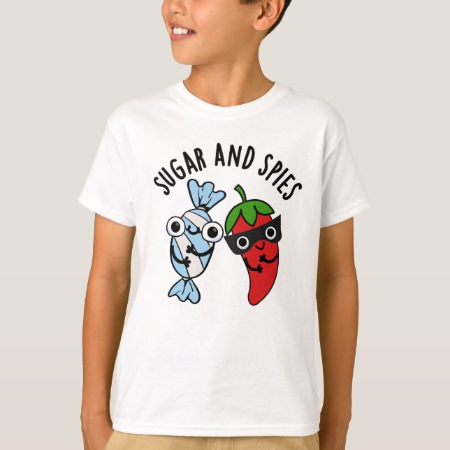 Camiseta Açúcar e espiões, Comida Engraçado (Frente)