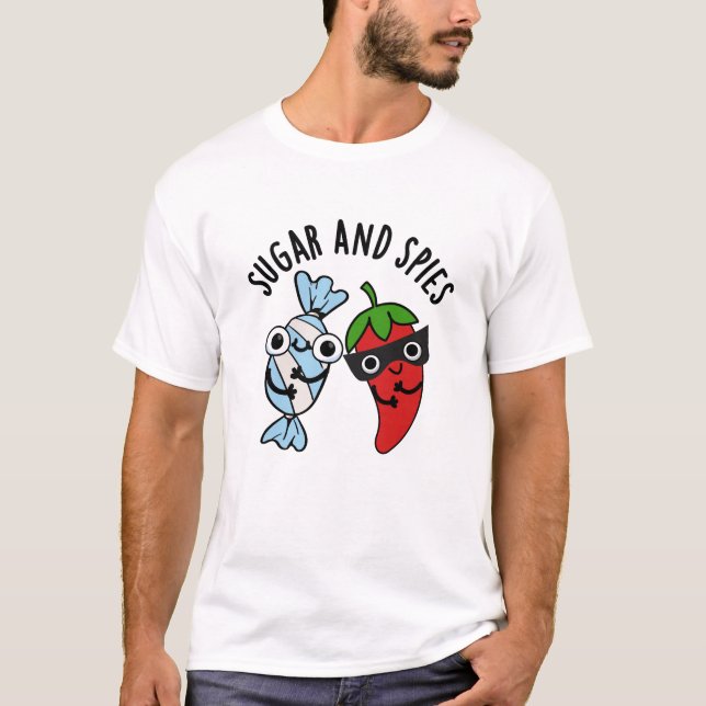 Camiseta Açúcar e espiões, Comida Engraçado (Frente)